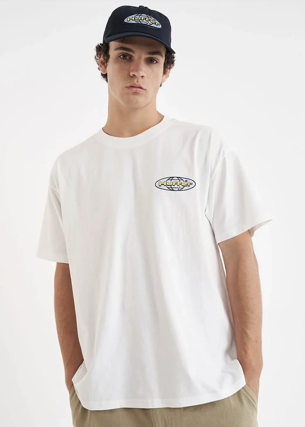 HUFFER Block Tee 220/Alta - Chalk