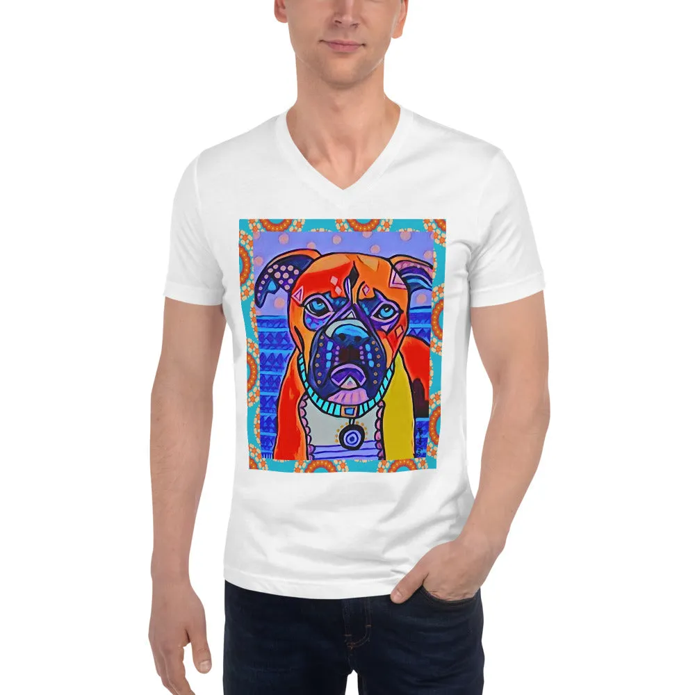 Indigo Dog V-Neck Tee