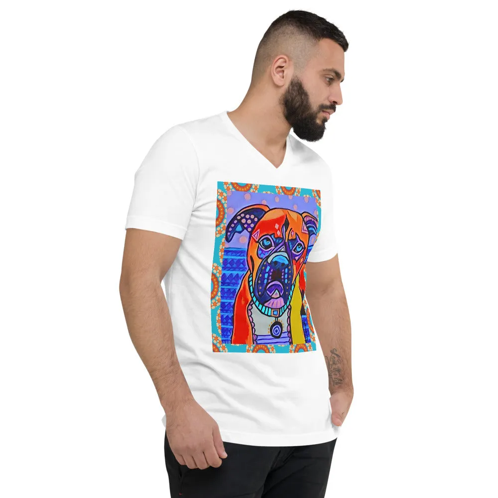 Indigo Dog V-Neck Tee