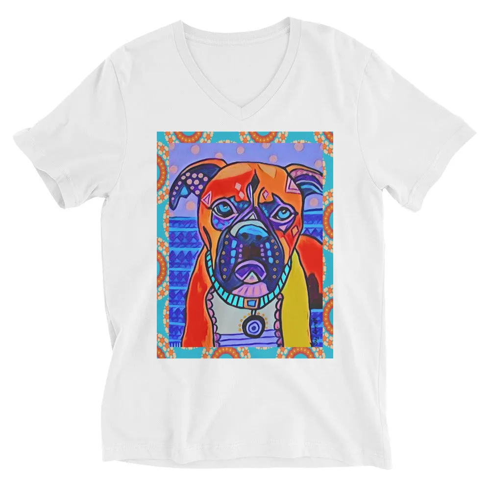 Indigo Dog V-Neck Tee
