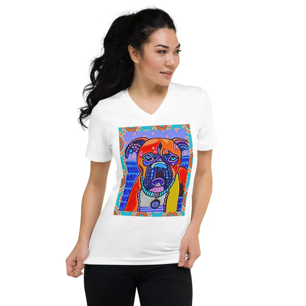 Indigo Dog V-Neck Tee