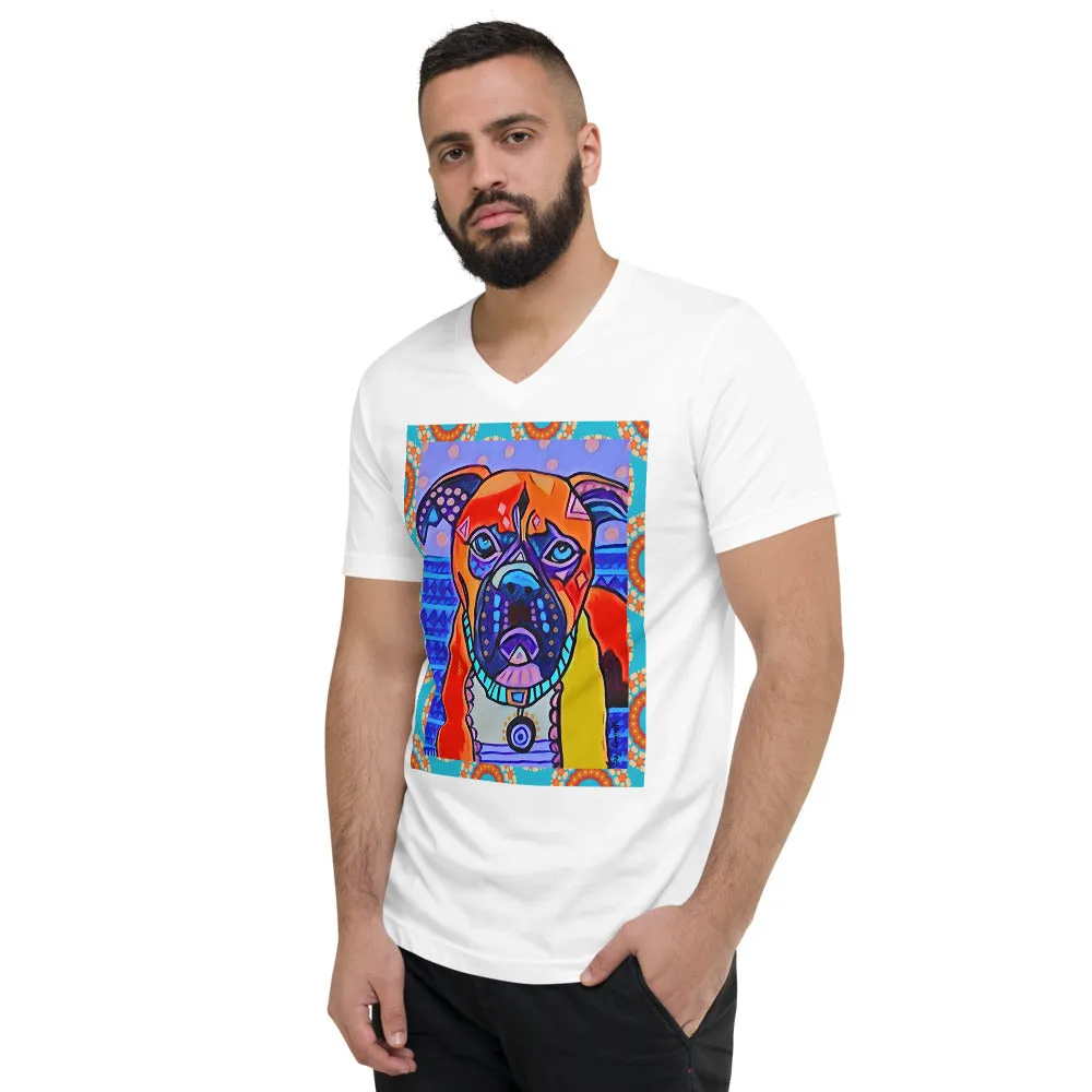 Indigo Dog V-Neck Tee