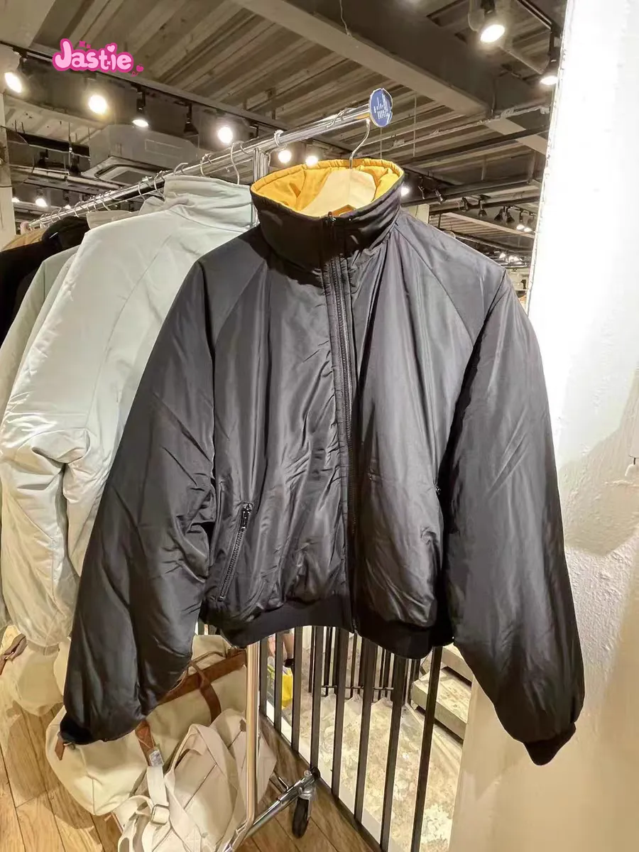 JazzHer 2025 Double-sided Cotton Coats Autumn Winter Jacket Y2k American Vintage Loose Women Coat Stand Collar Warm Zipper Outerwear