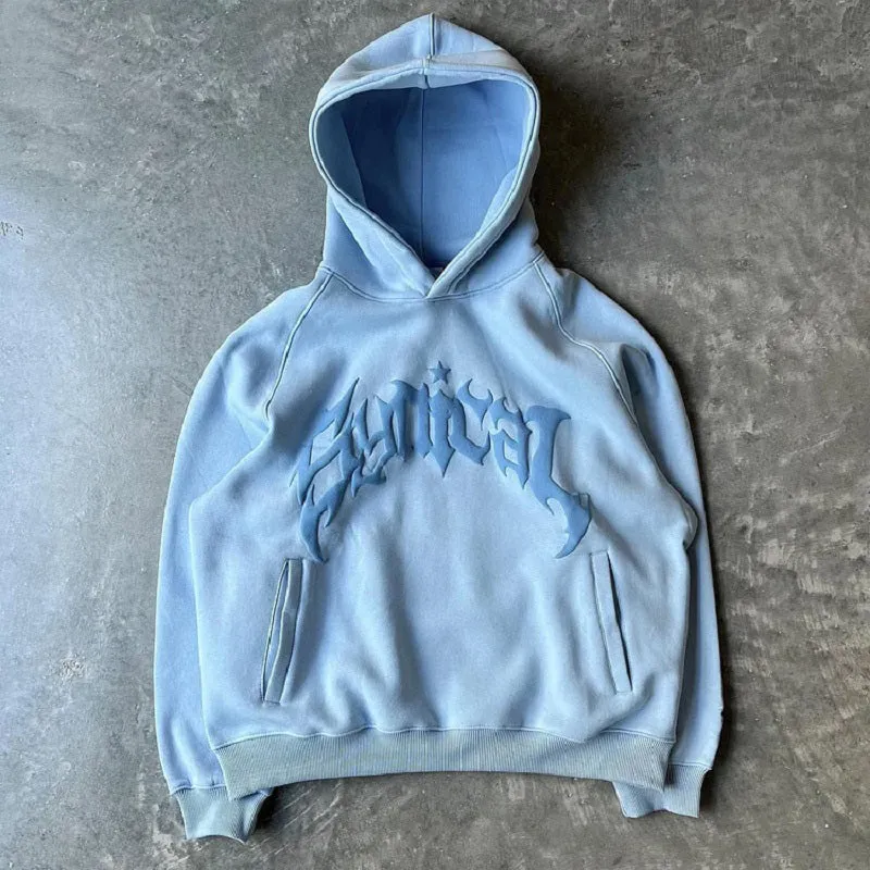 JazzHer Y2K Loose Hooded Sweatshirt Gothic Pattern Zip Up Hoodie Winter Womens's Mens Hip Hop Long Sleeve Coats American Vintage Hoodies
