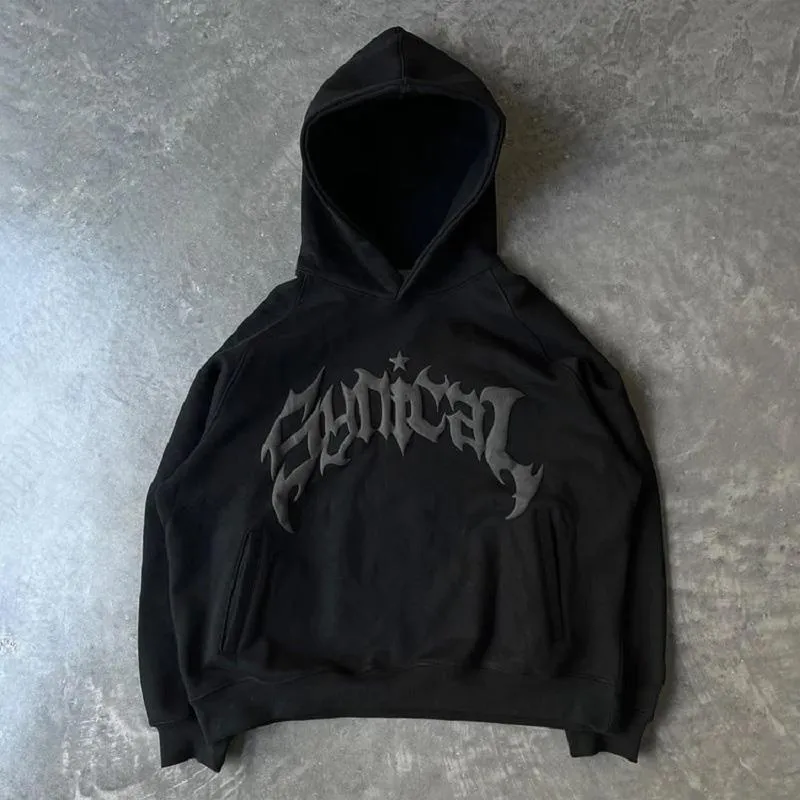 JazzHer Y2K Loose Hooded Sweatshirt Gothic Pattern Zip Up Hoodie Winter Womens's Mens Hip Hop Long Sleeve Coats American Vintage Hoodies