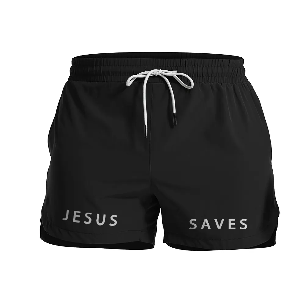 Jesus Saves Graphic Shorts