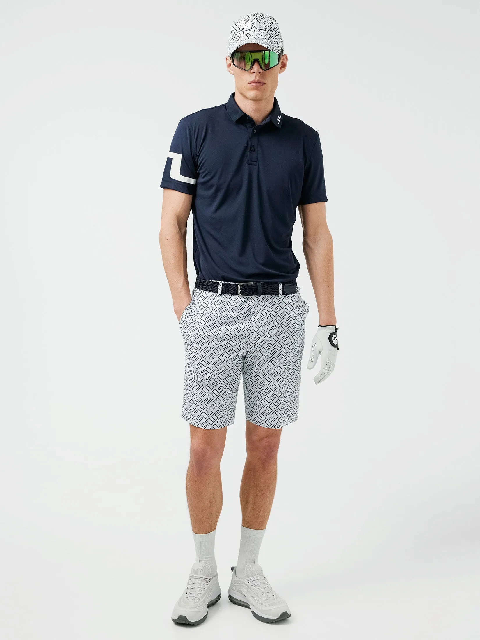 J.Lindeberg Mens Tim Golf Shorts - NAVY BRIDGE MONOGRAM