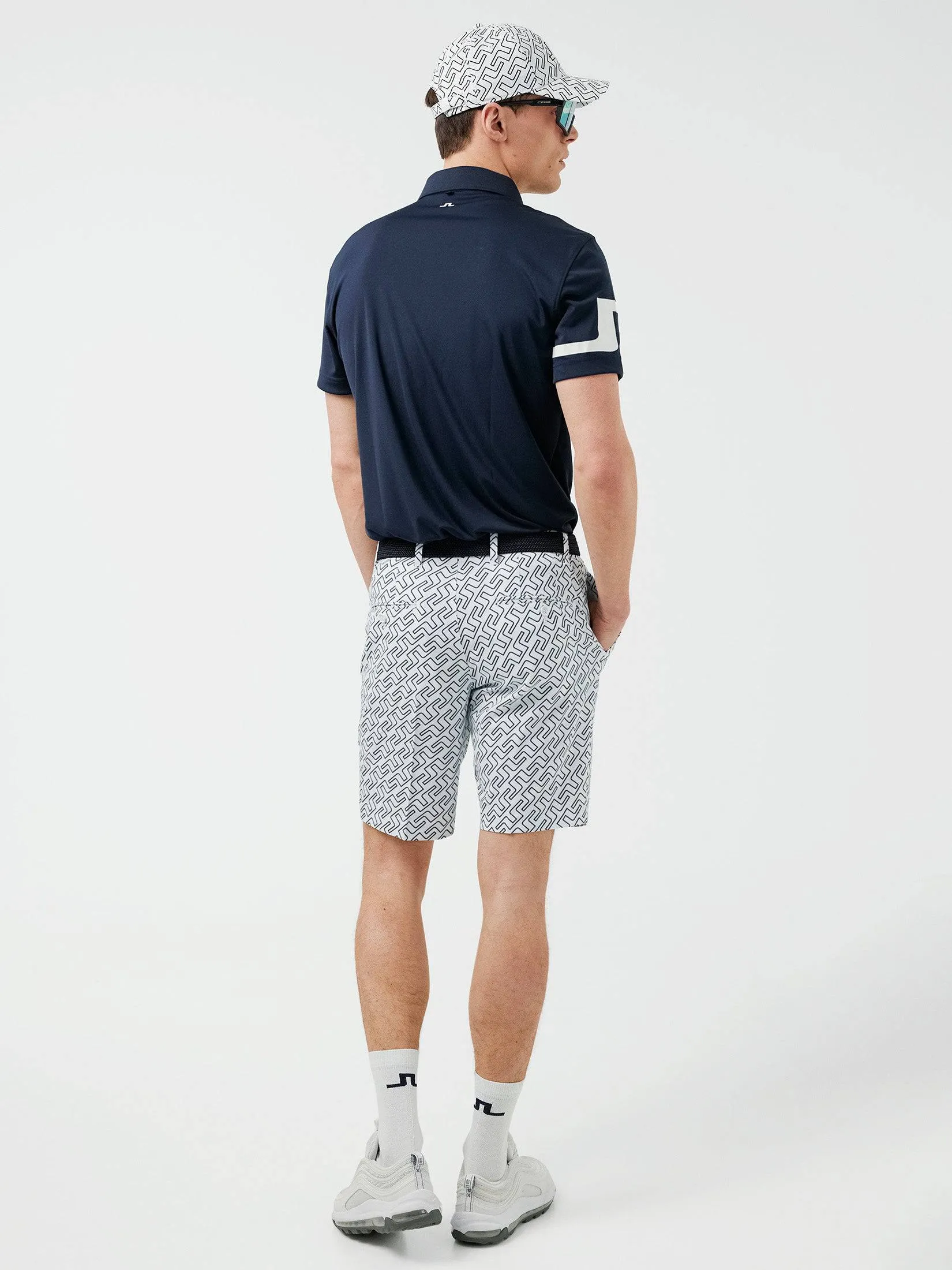 J.Lindeberg Mens Tim Golf Shorts - NAVY BRIDGE MONOGRAM