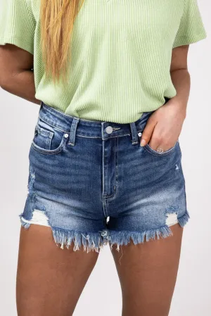 KanCan x Glik’s Best Friend Dark Wash Denim Shorts for Women | AB1022D-GL