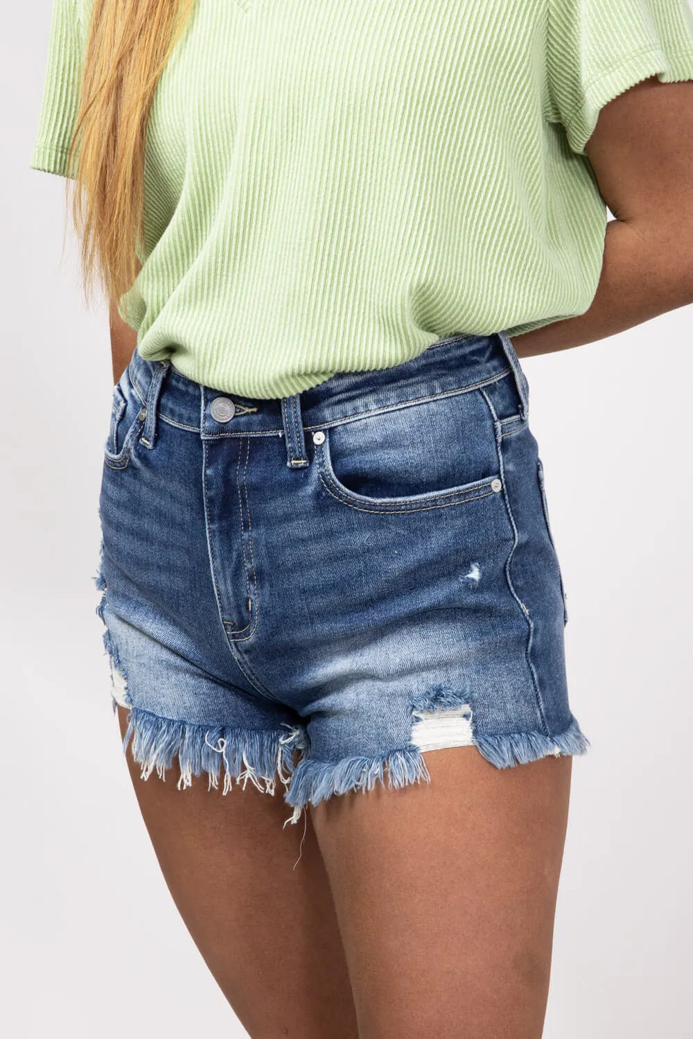 KanCan x Glik’s Best Friend Dark Wash Denim Shorts for Women | AB1022D-GL