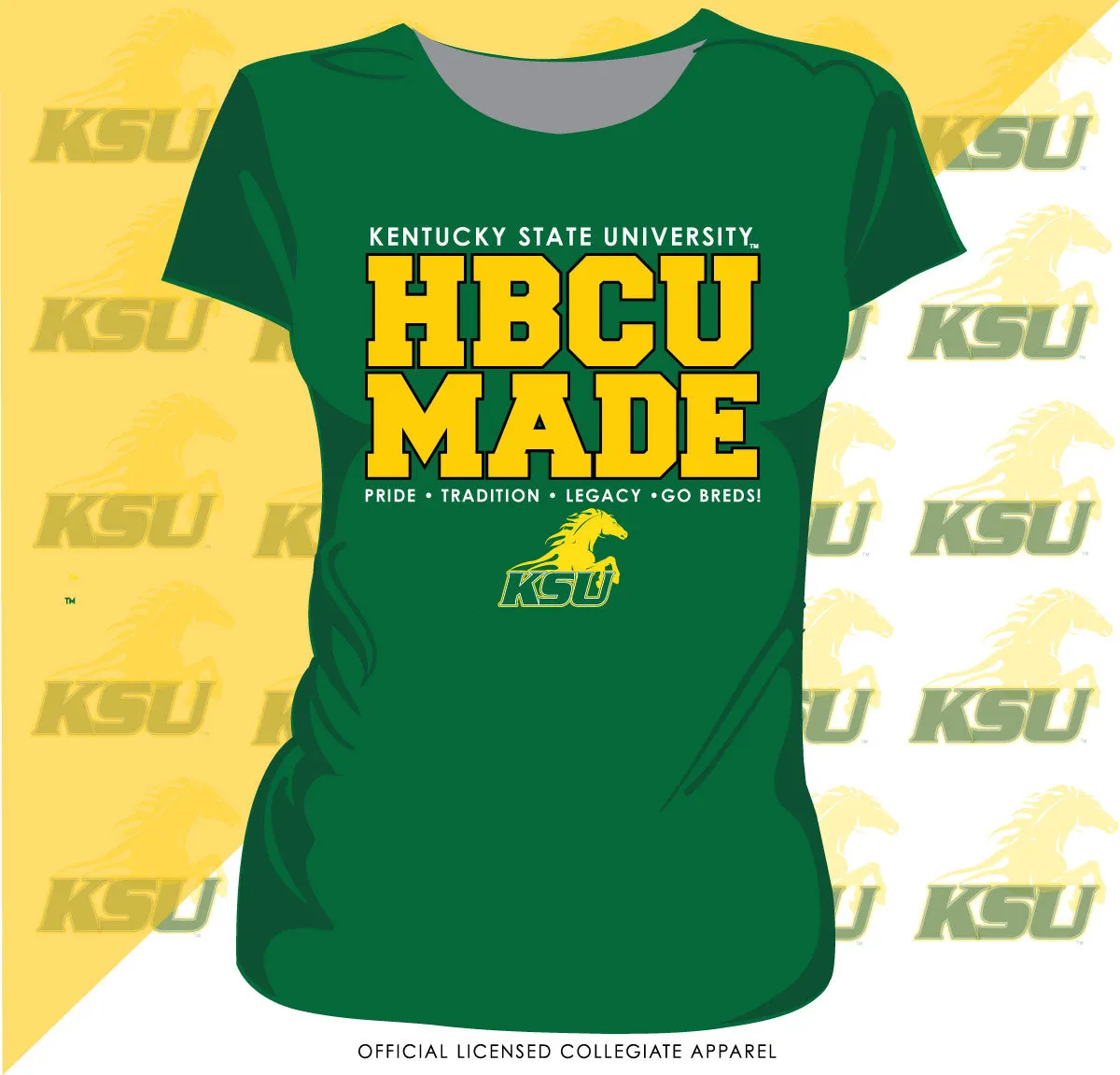 Kentucky State | HBCU MADE KELLY GREEN Ladies Tees (**)