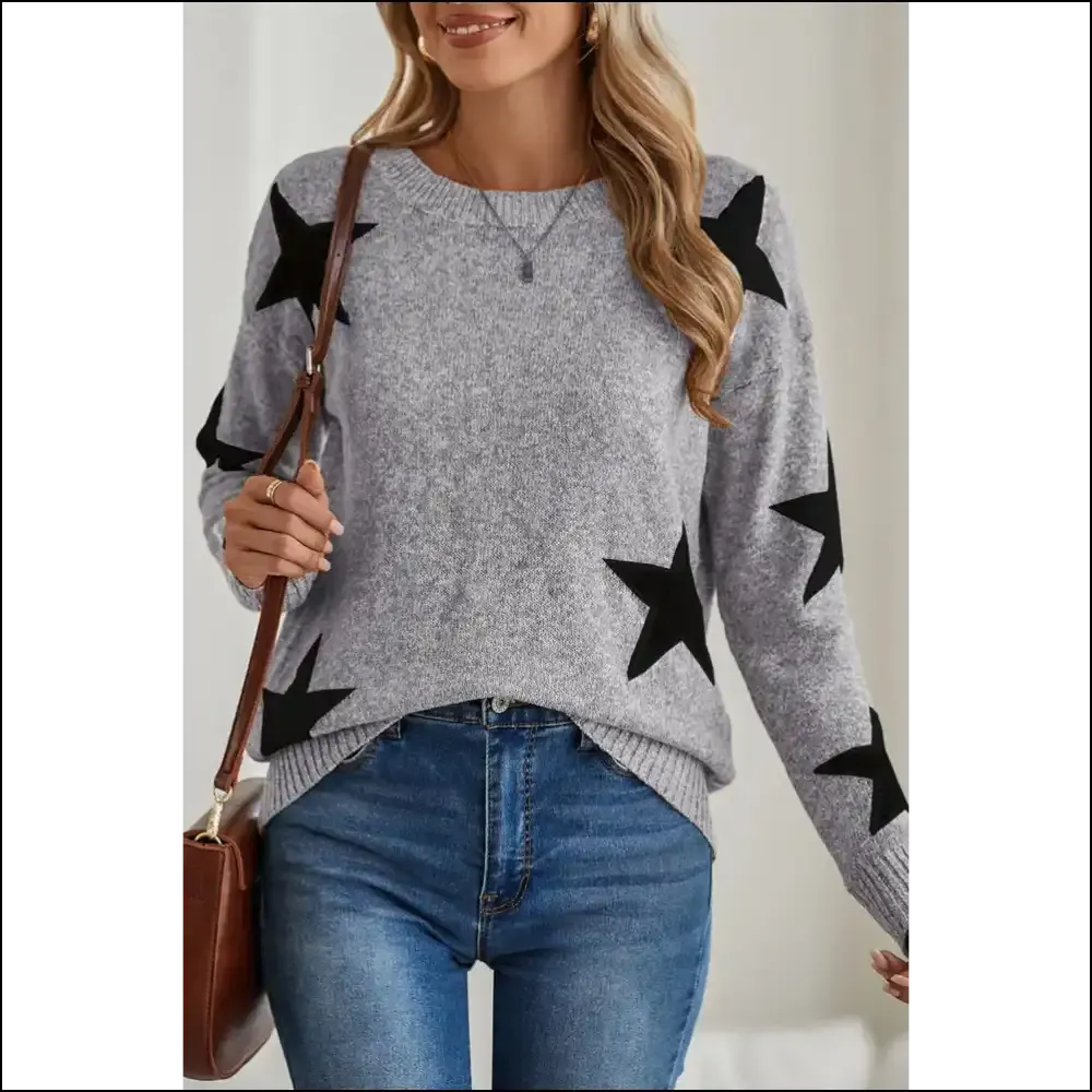 Khaki Star Pattern Sweater: Cosmic Comfort from Needful Things ✨ Prepare for Compliments, !