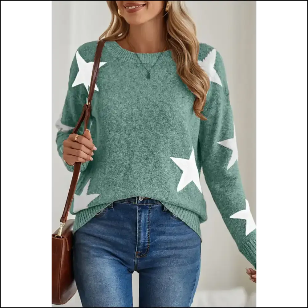 Khaki Star Pattern Sweater: Cosmic Comfort from Needful Things ✨ Prepare for Compliments, !
