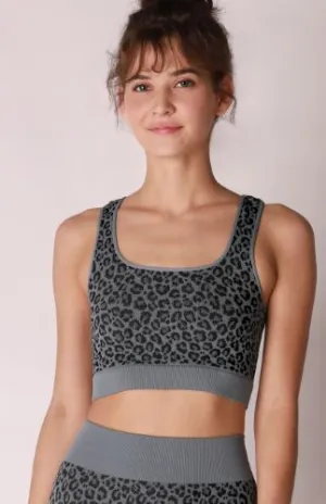 KIKI LEOPARD PRINTED BRALETTE BLUE