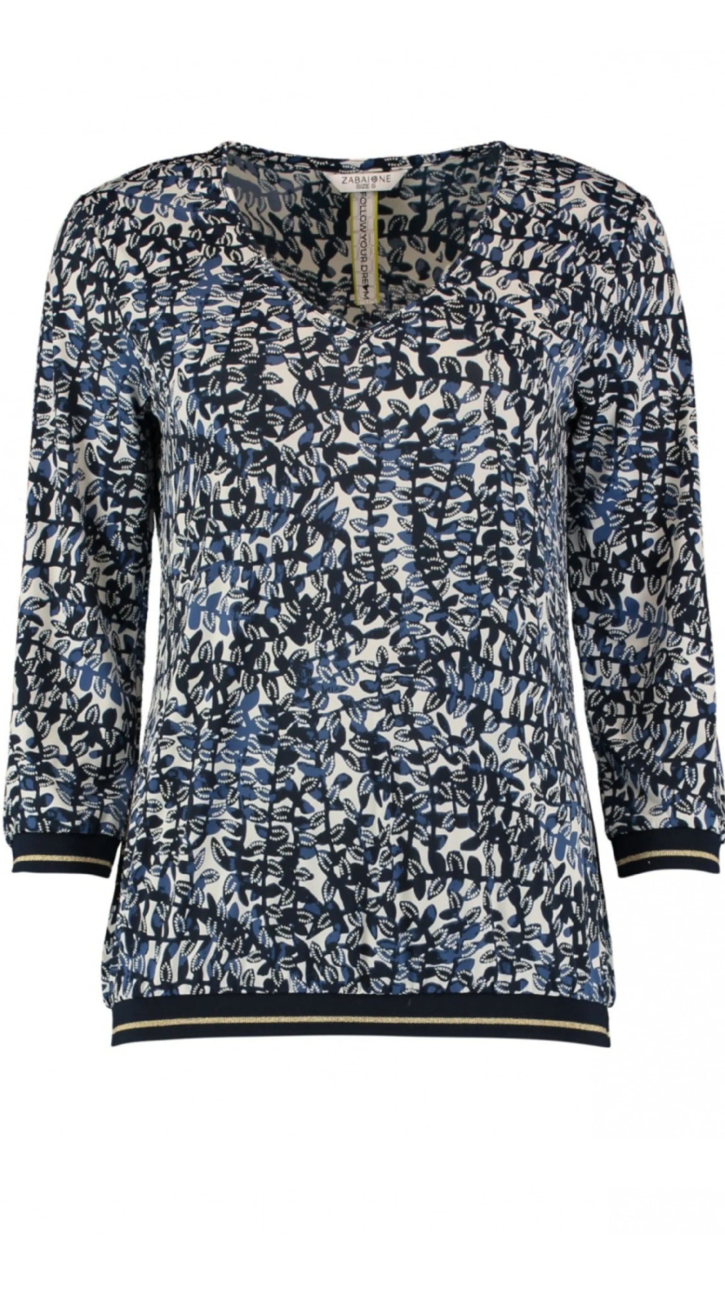 Kirstie White Navy Print Top