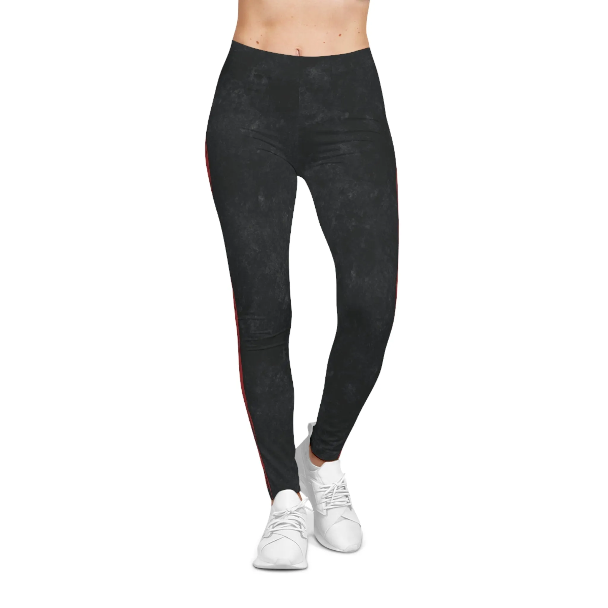 Know Jesus - Red and Black Marbled Leggings