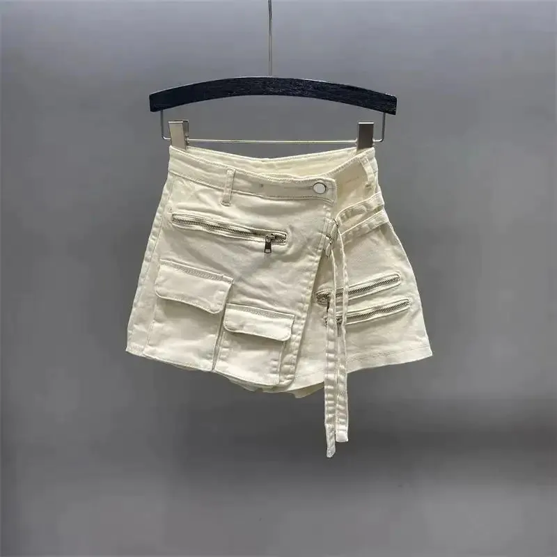 Kyla Denim Utility Cargo Shorts