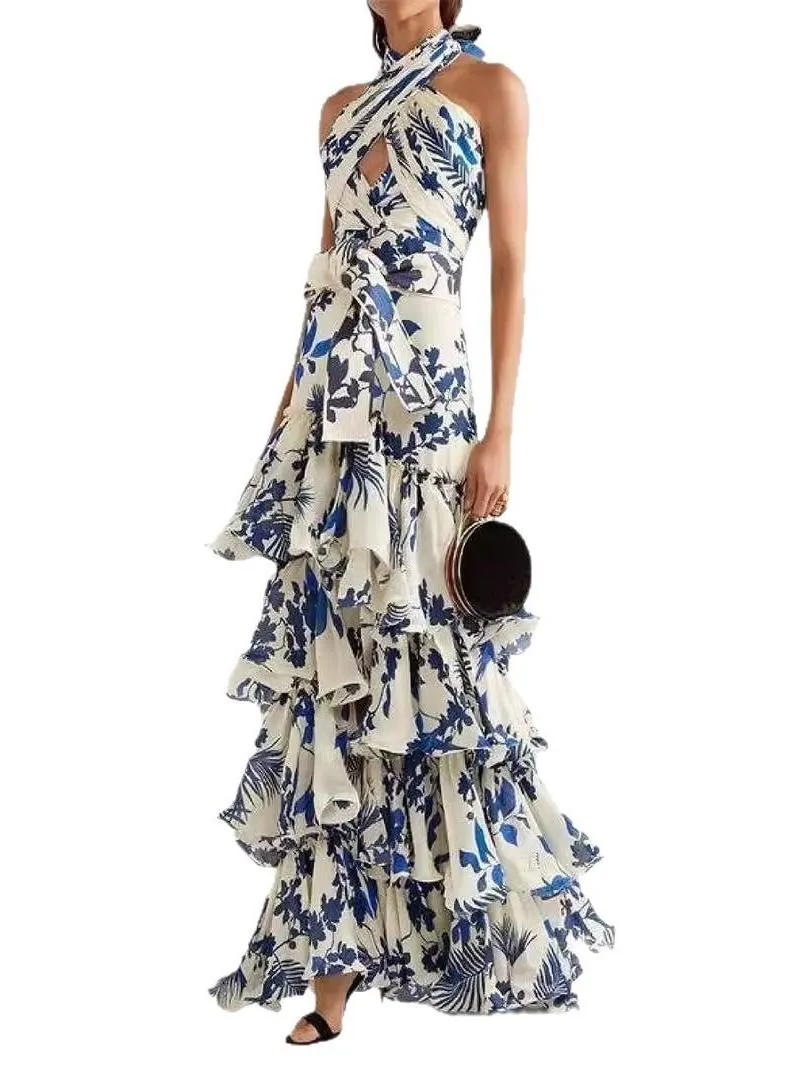 Lace-up Loose Maxi Dresses