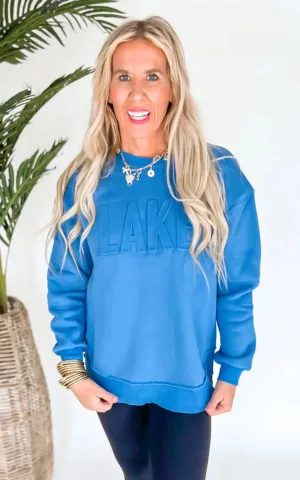 LAKE Embossed Pullover Sweatshirt