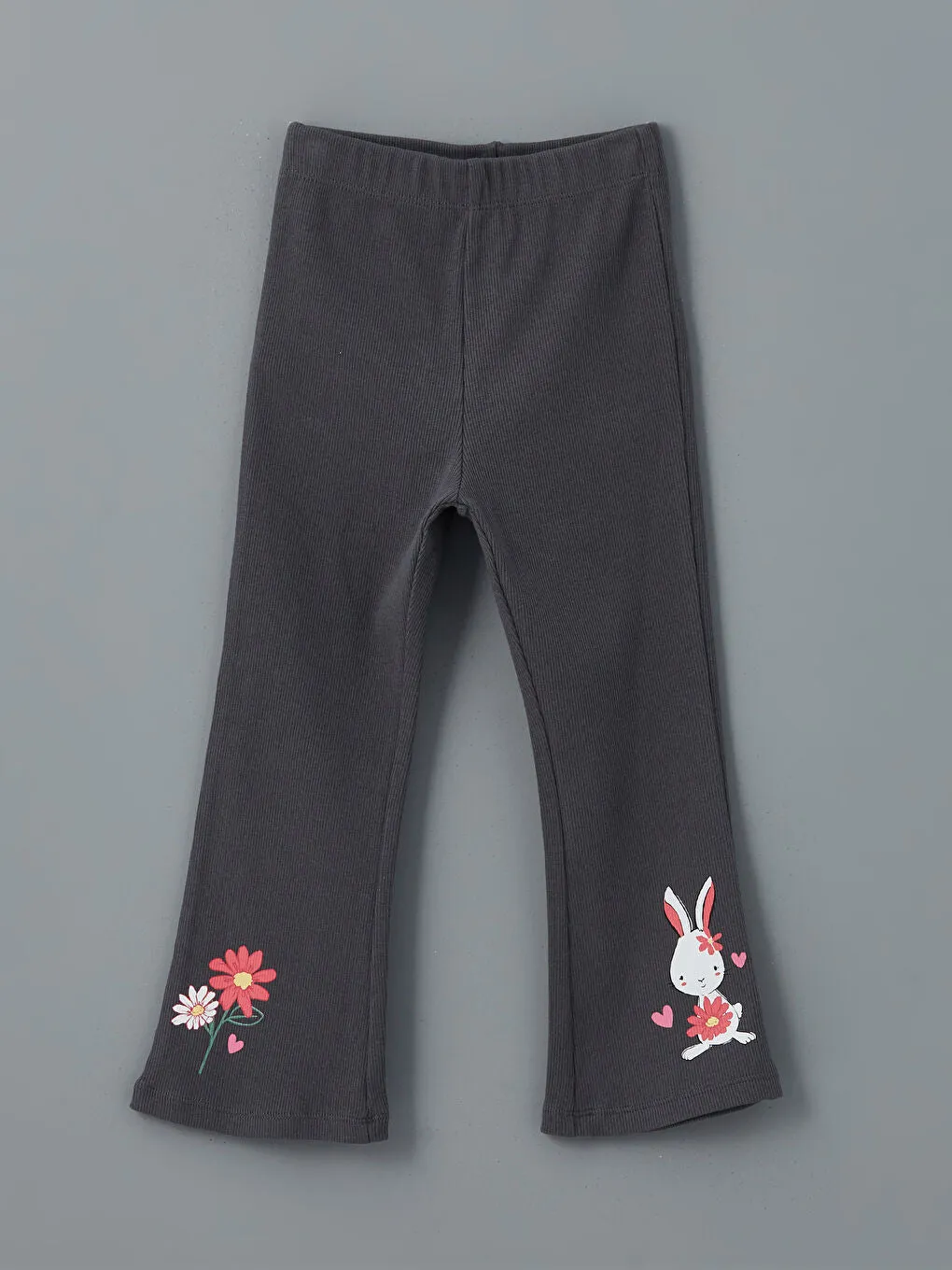 LCW Kids White Printed Girls Sweatshirt and Leggings Pants 2-Pack