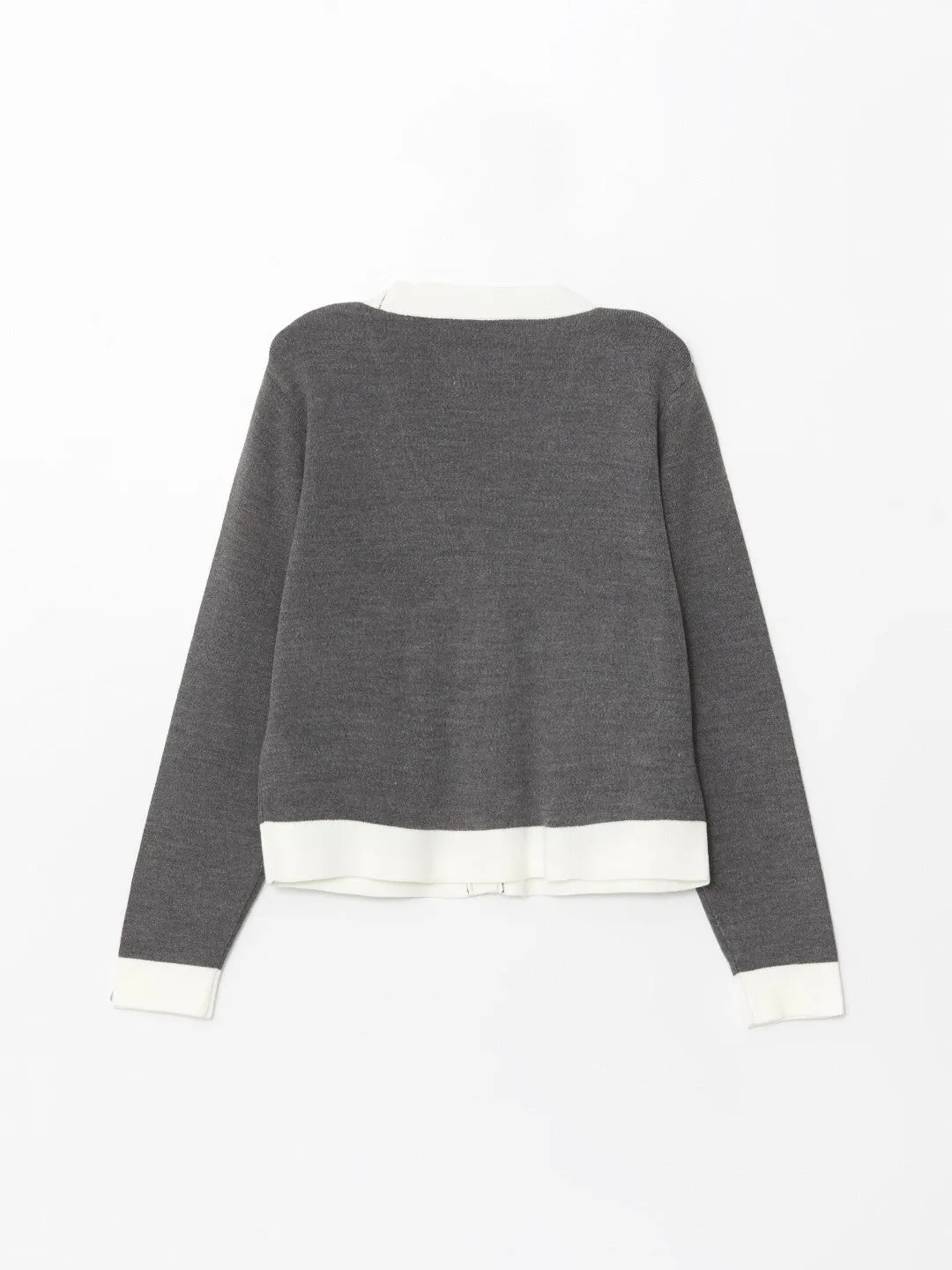 LCW Modest

Black V Neck Color Block Long Sleeve Women's Knitwear Cardigan