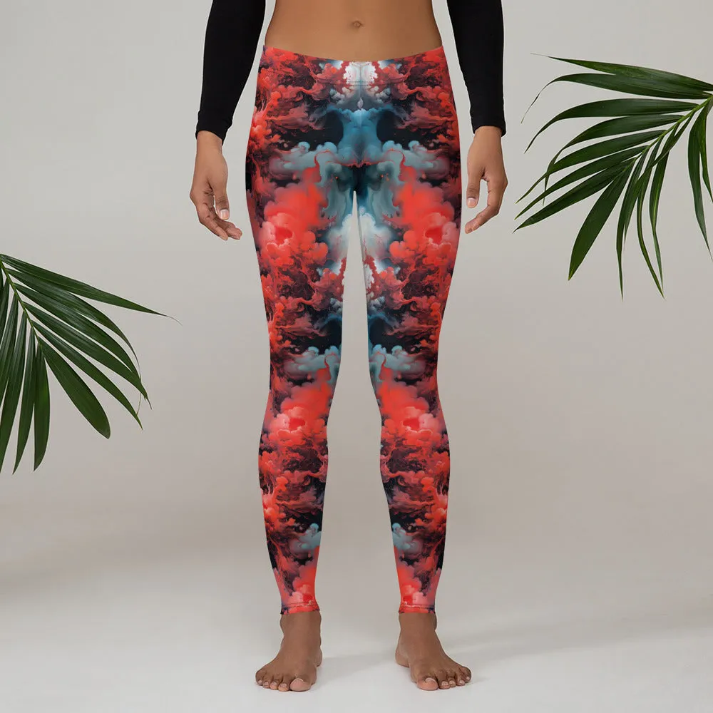 Leggings Ethereal Crimson Flow - Dark