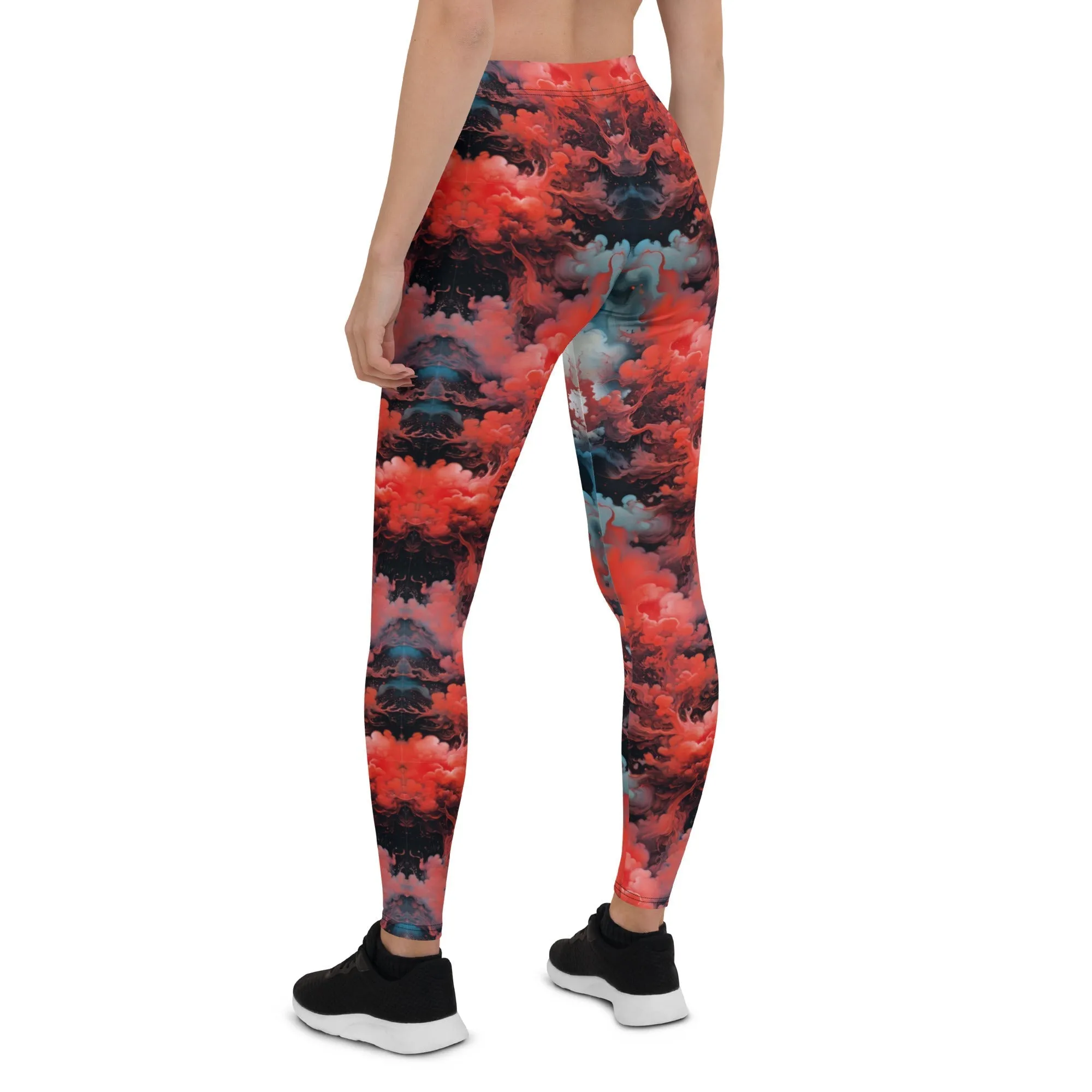 Leggings Ethereal Crimson Flow - Dark