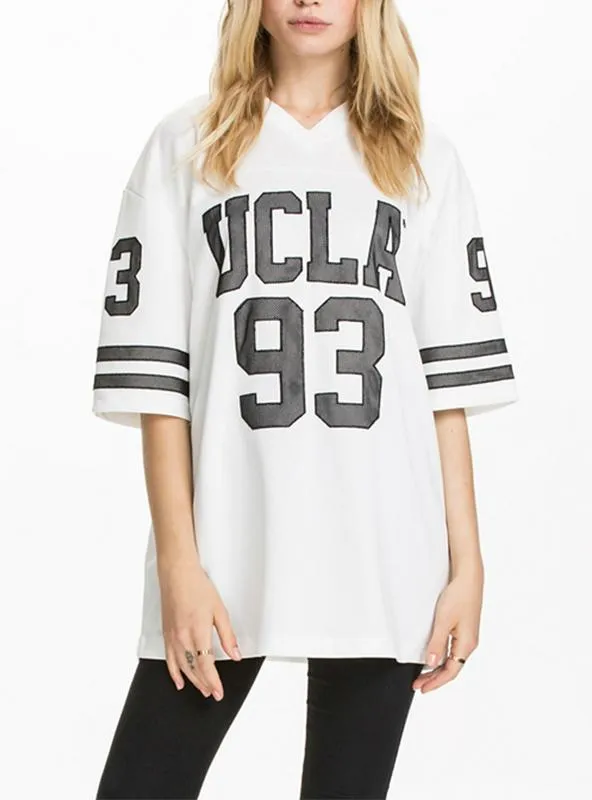 LETTER PRINT TEES LOOSE WOMEN T-SHIRT