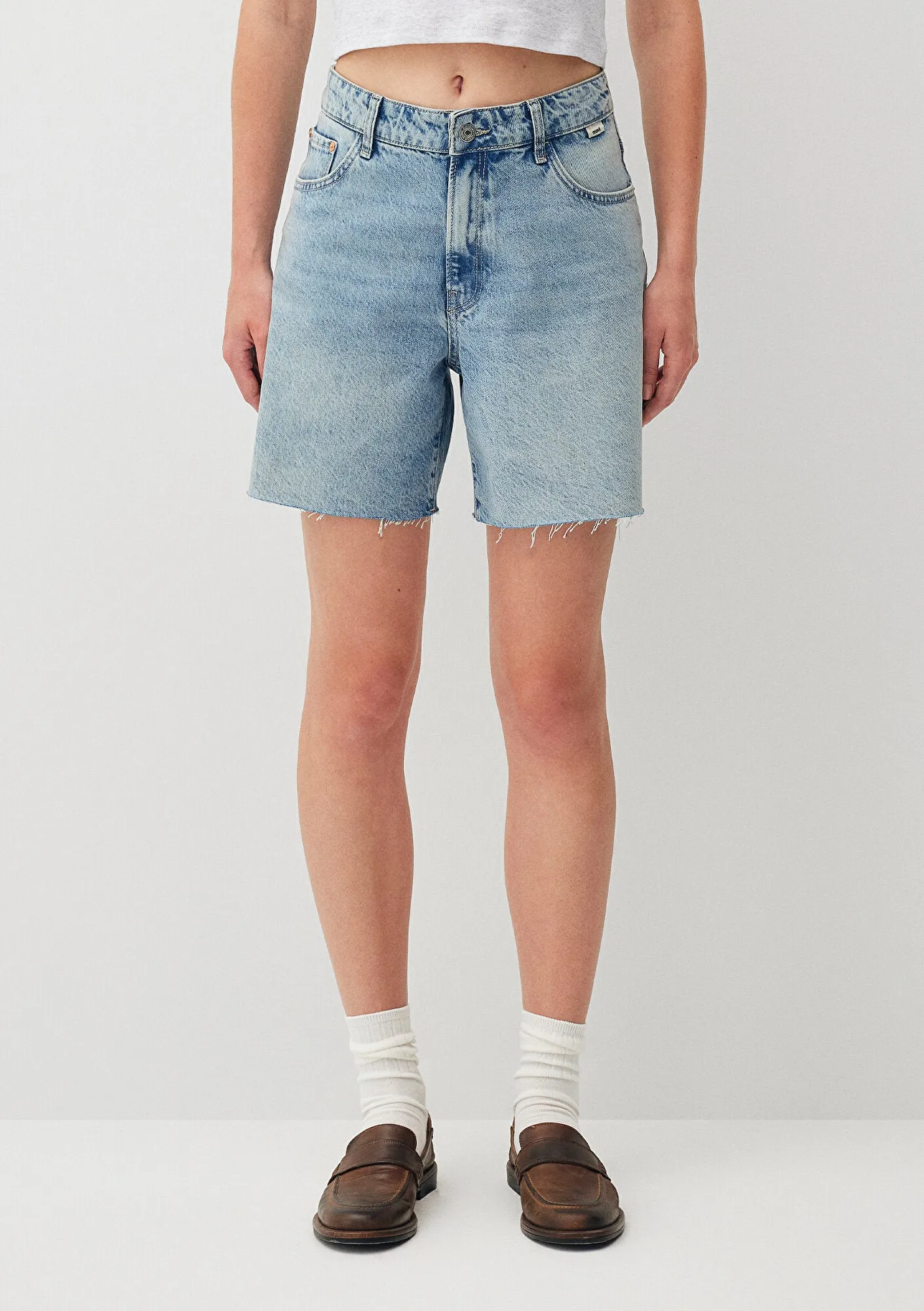 Lidia Light Brushed Denim Jean Shorts