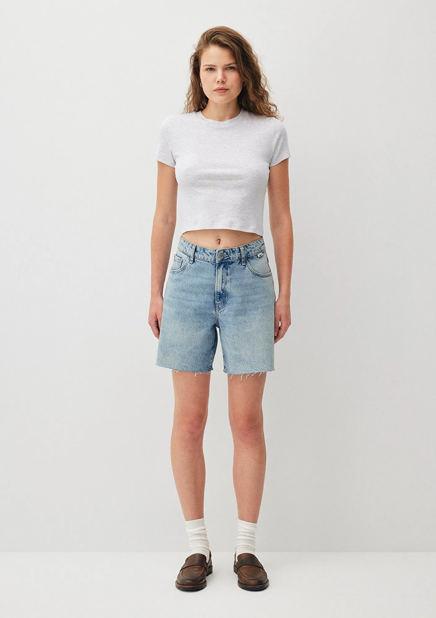 Lidia Light Brushed Denim Jean Shorts
