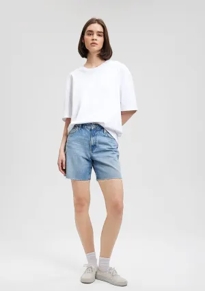 Lidia Mid Brushed Denim Jean Shorts