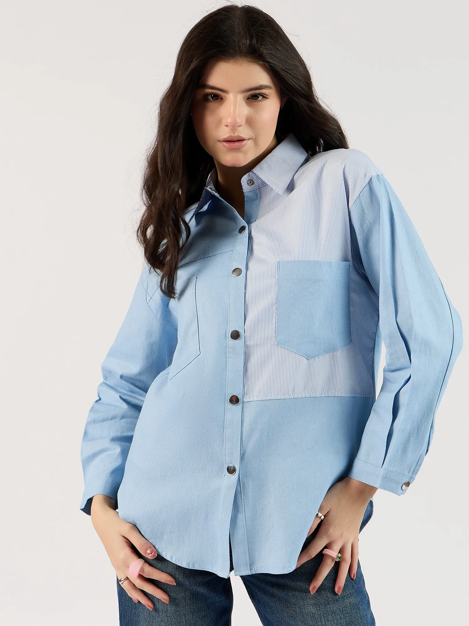 Light Blue Oversized Denim Shirt