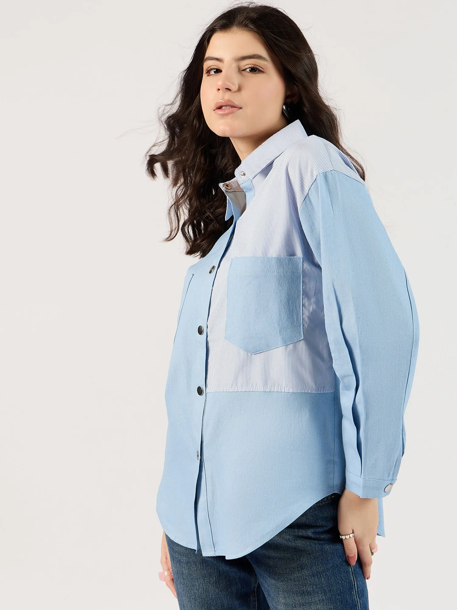 Light Blue Oversized Denim Shirt