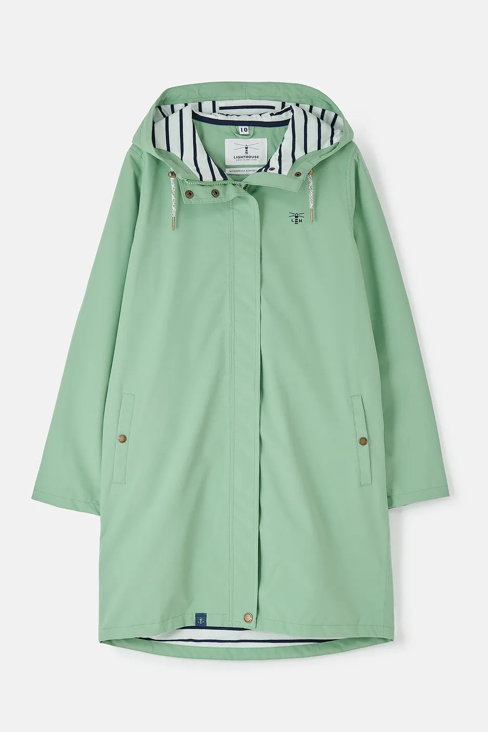 Lighthouse Ladies Long Beachcomber II Waterproof Breathable Jacket-SAGE