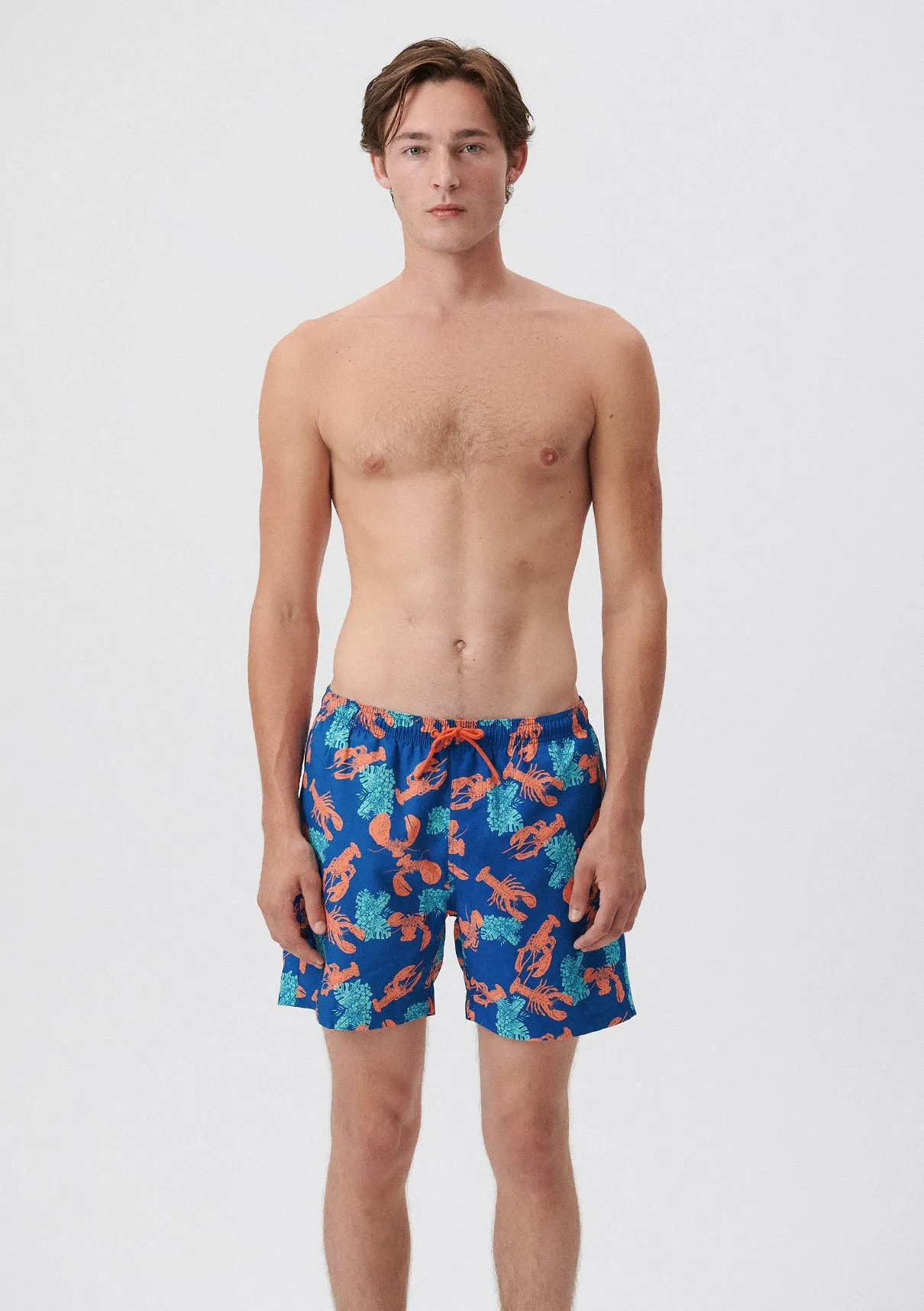 Lobster Printed Navy Trunks