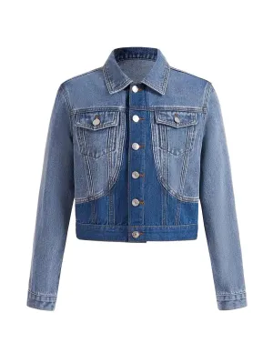 Lodovica Denim Jacket with Classic Design in Blue