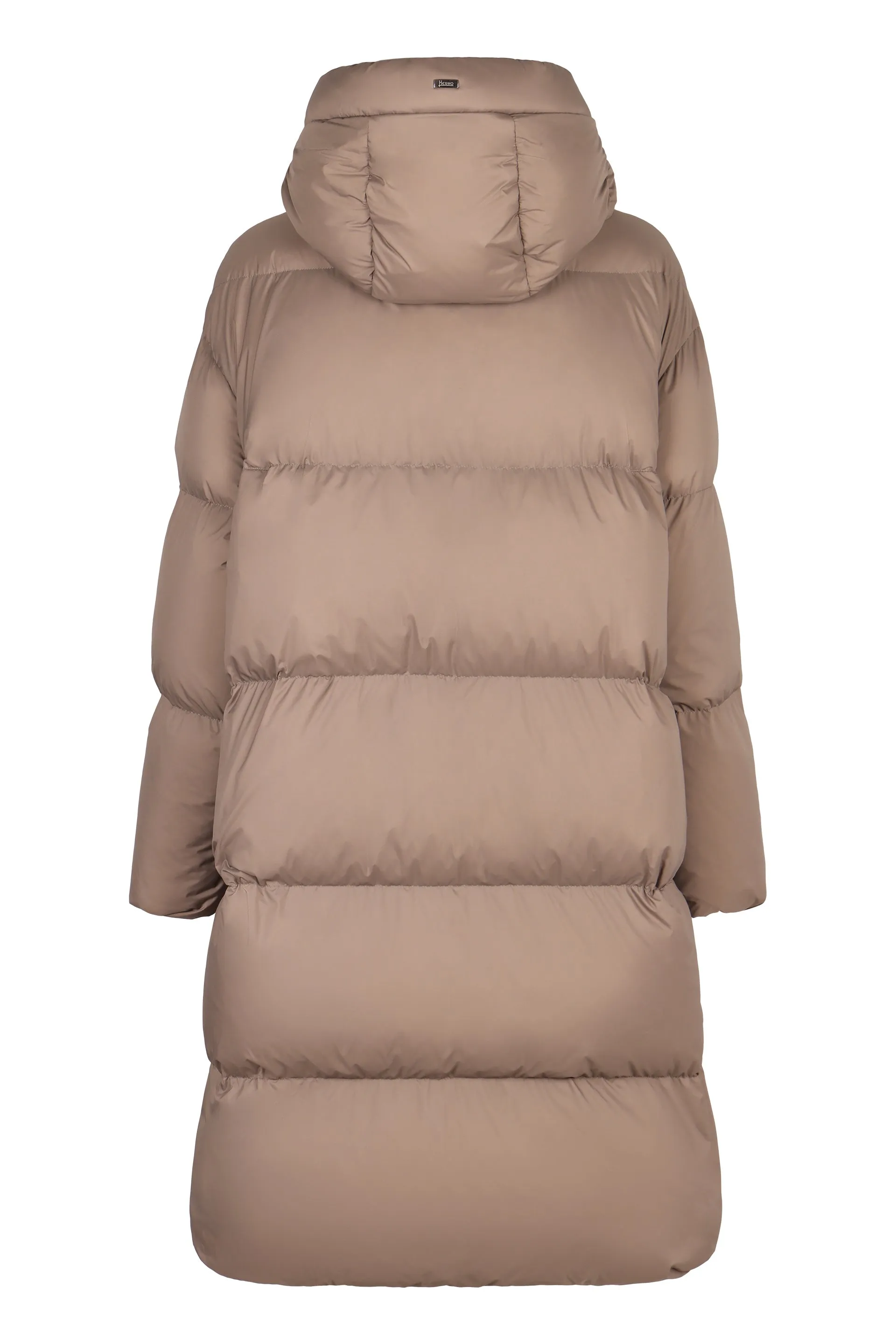 Long hooded down jacket
