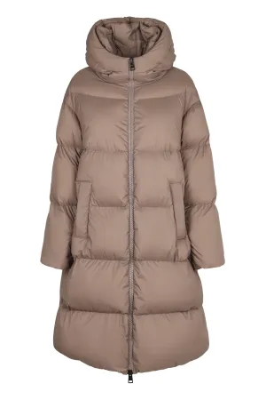 Long hooded down jacket