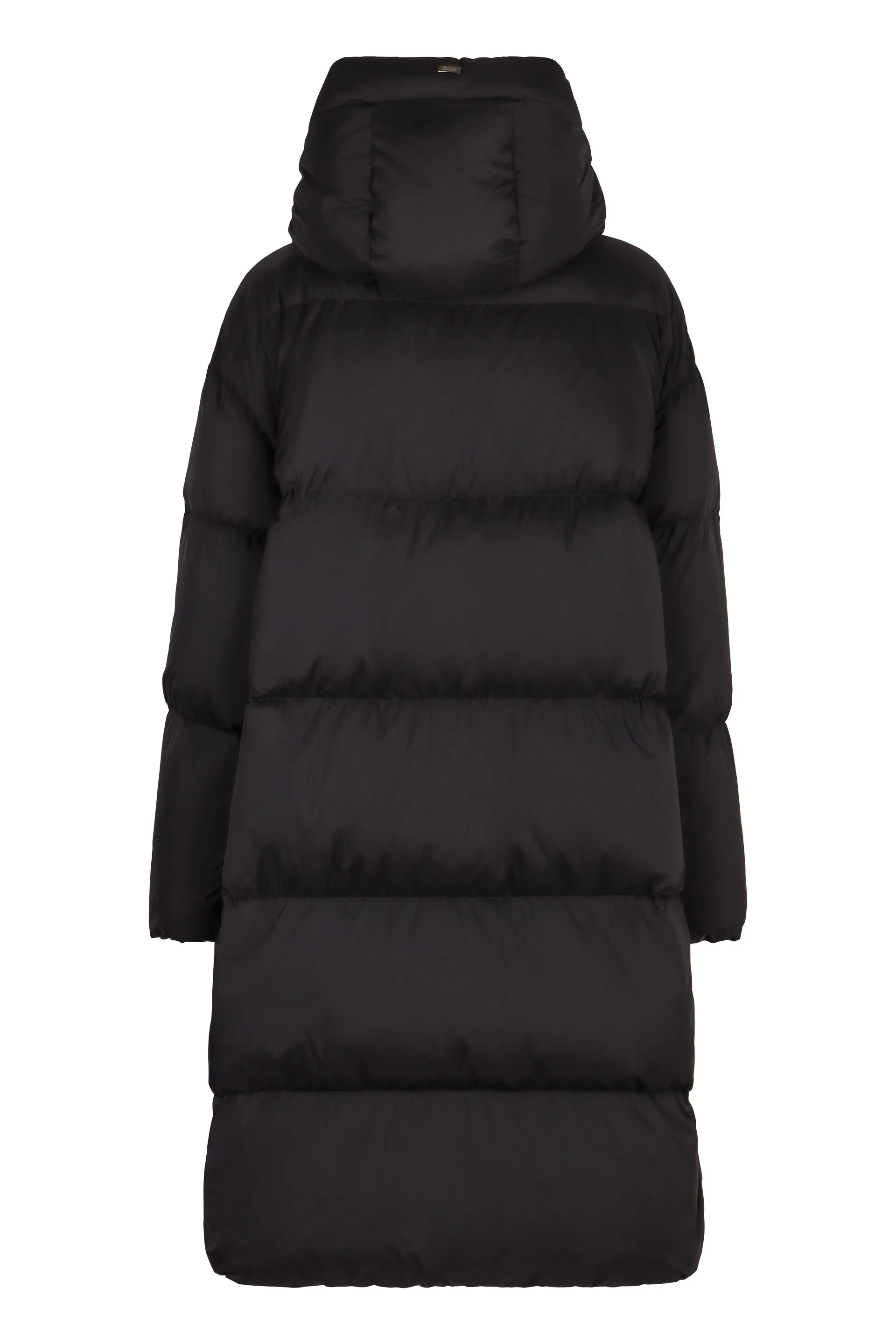 Long hooded down jacket