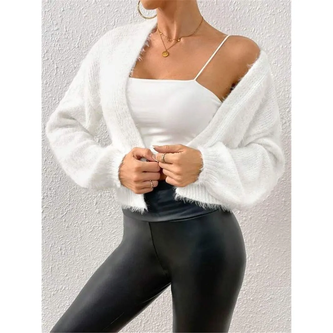 Loose Plush Short Knitted Jacket