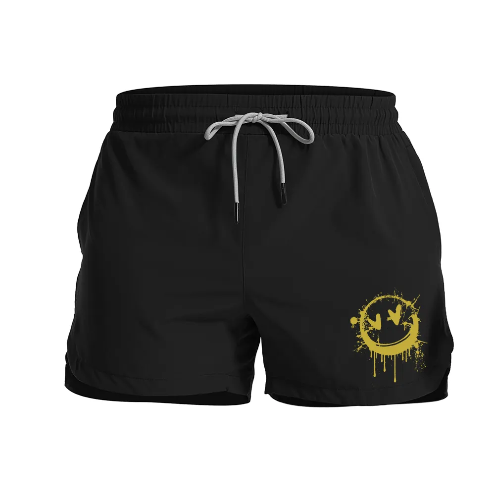 Love Smiley Face Graphic Shorts