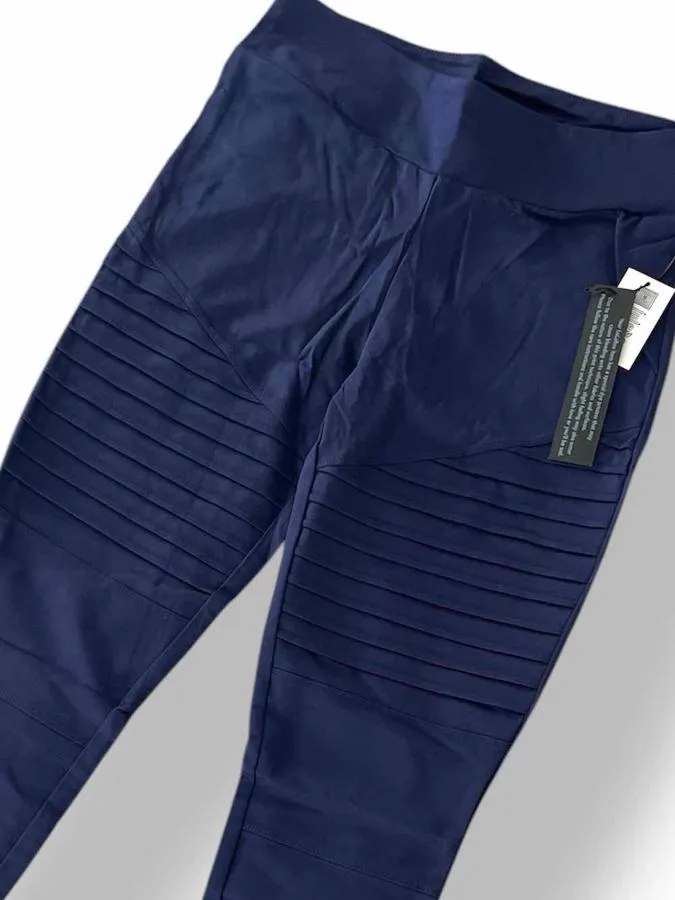 LUXE Leggings - Solid Evening Blue Moto