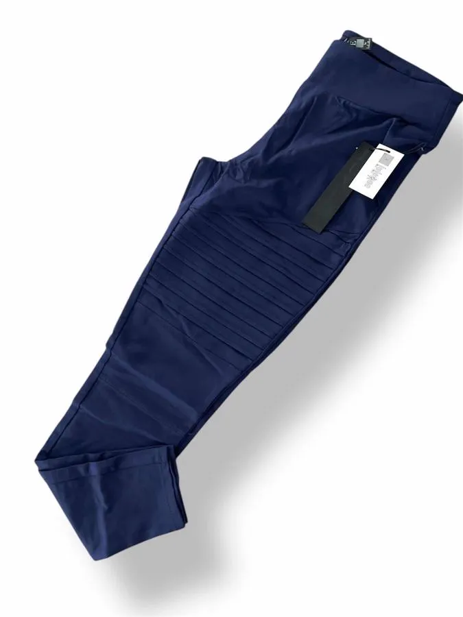 LUXE Leggings - Solid Evening Blue Moto