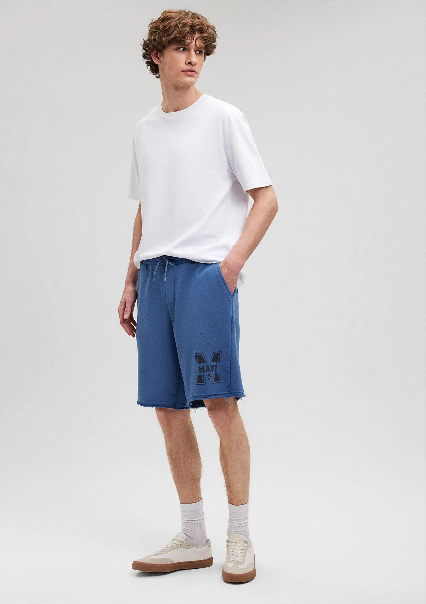 M Printed Navy Shorts