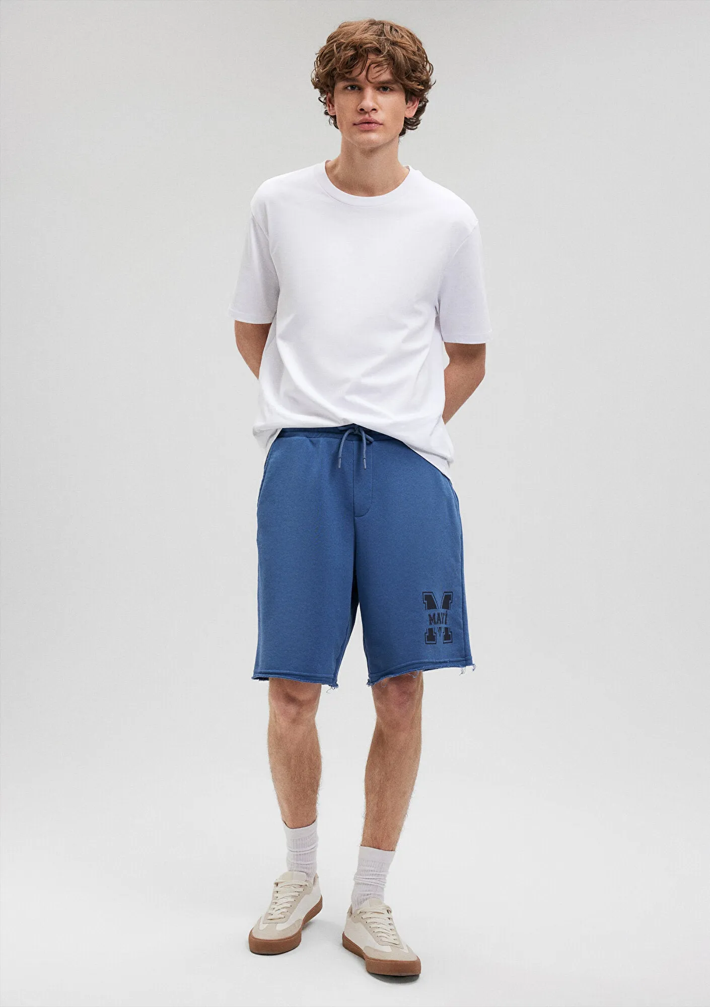 M Printed Navy Shorts