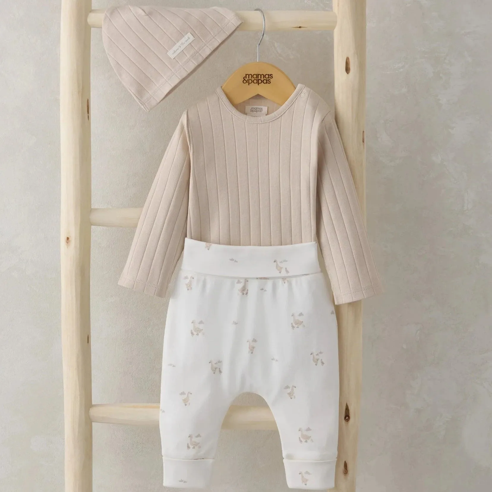 Mamas & Papas Duckling Bodysuit, Leggings & Hat Outfit Set