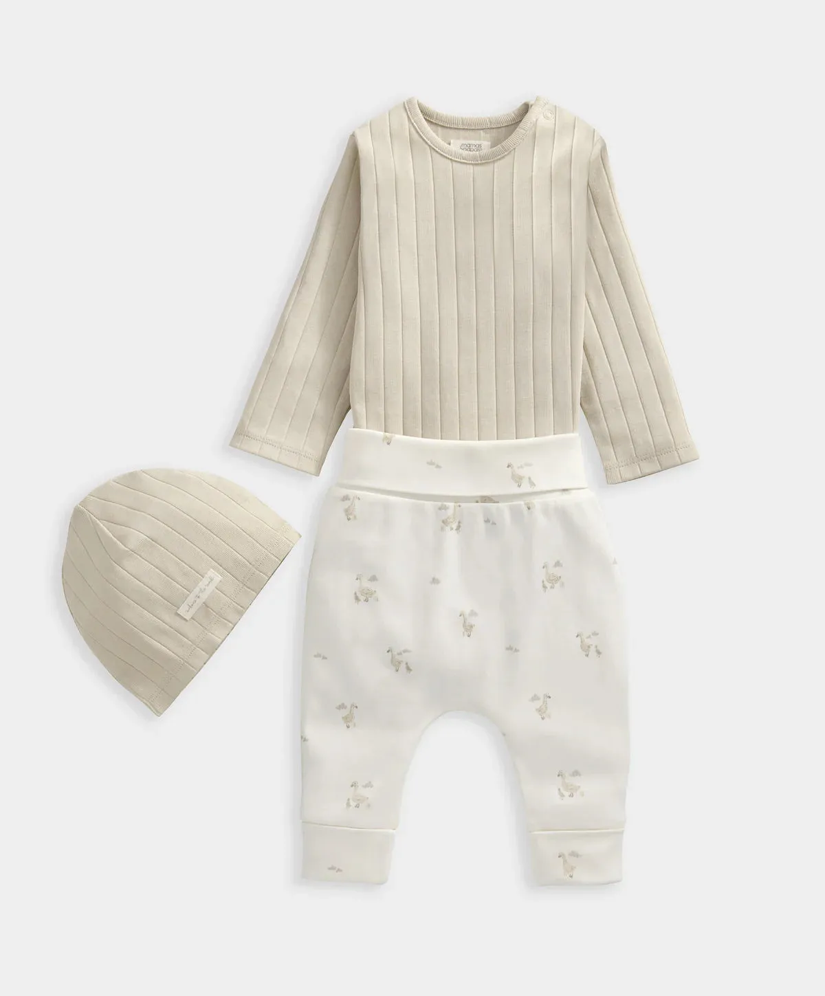Mamas & Papas Duckling Bodysuit, Leggings & Hat Outfit Set