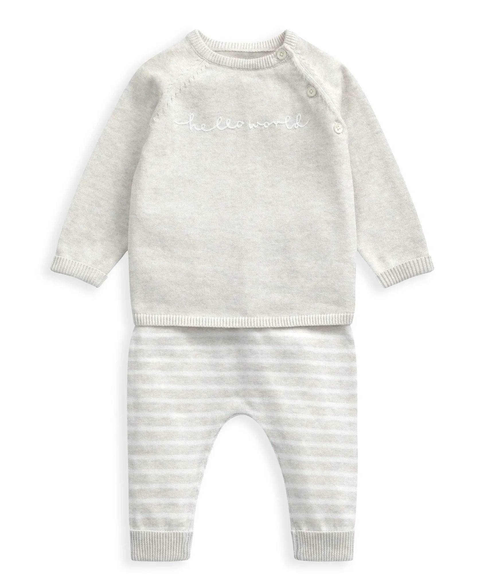 Mamas & Papas Hello World Knitted 2 Piece Set