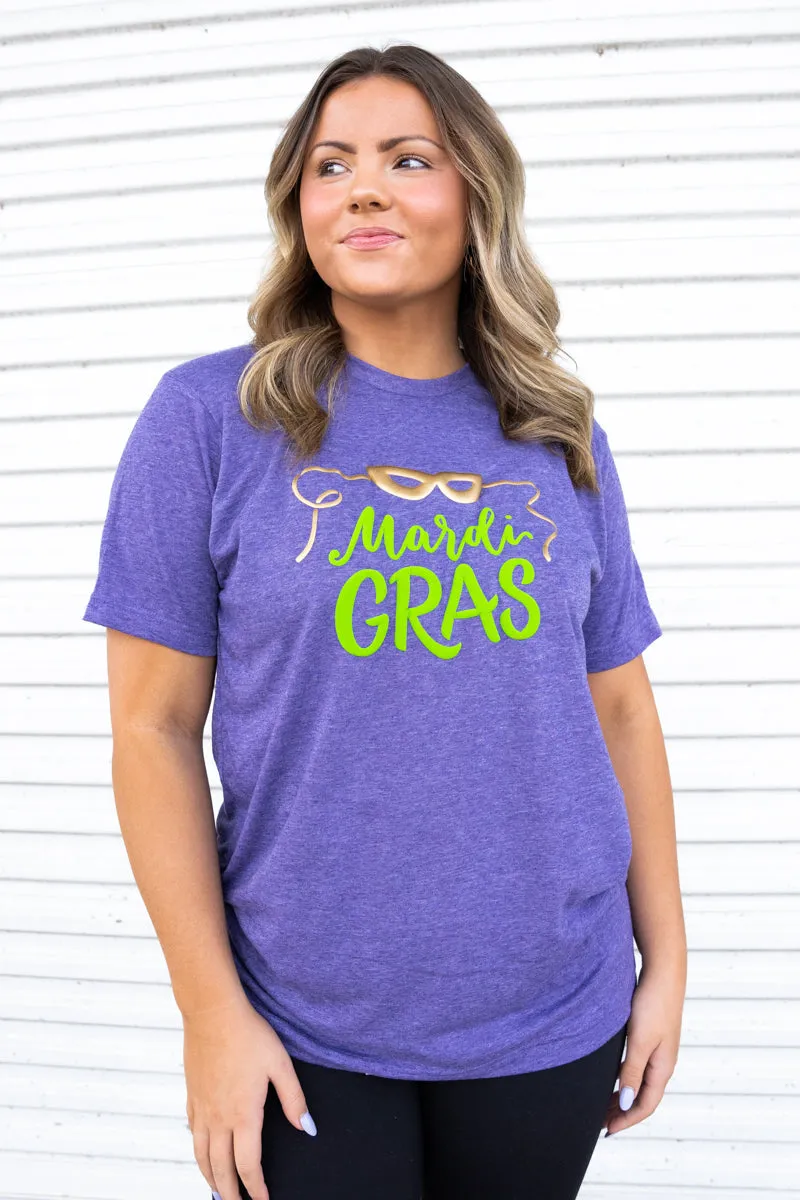 Mardi Gras Puff Vinyl Unisex Poly-Rich Blend Tee