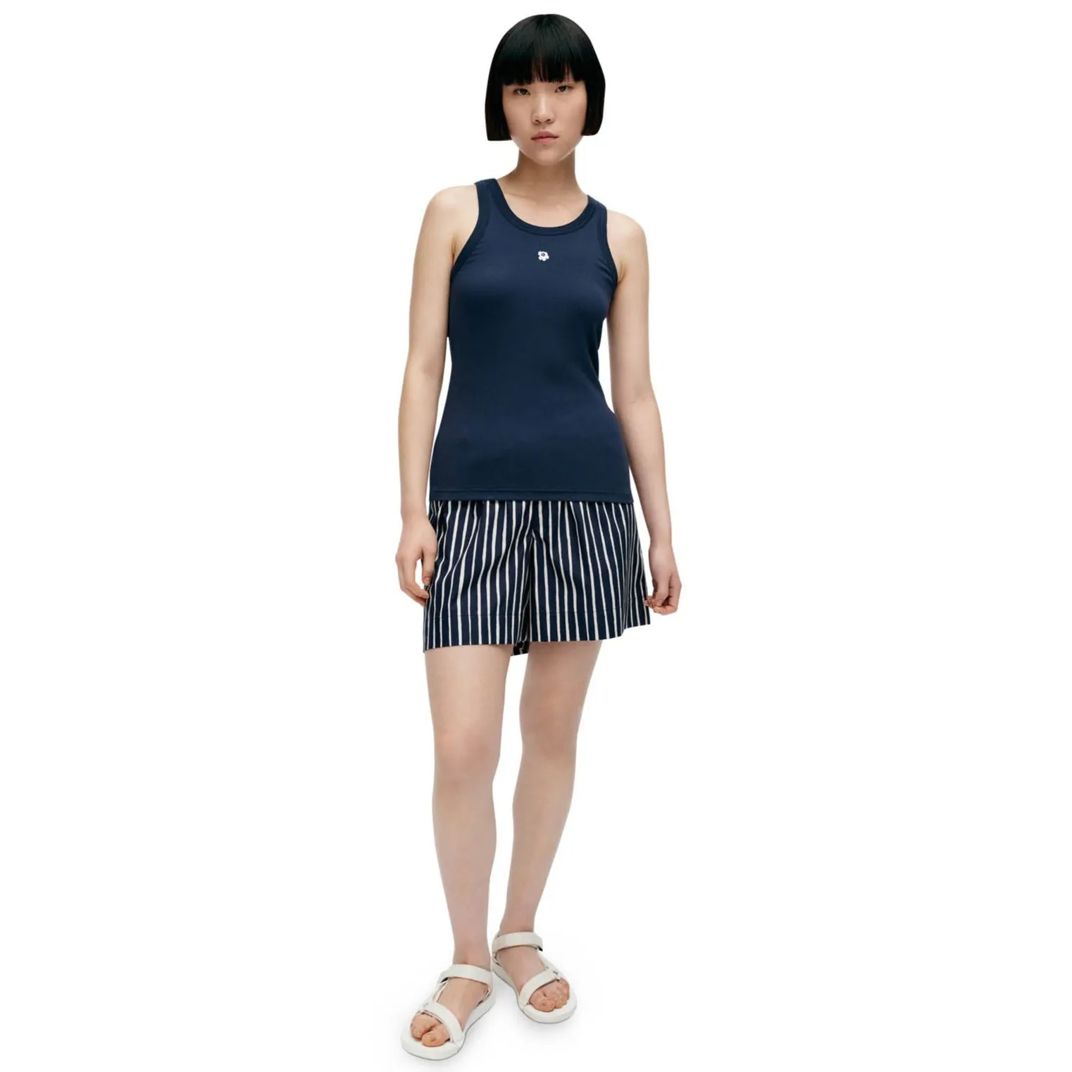 Marimekko Kedol Unikko Tank Top, Dark Navy & White Flower